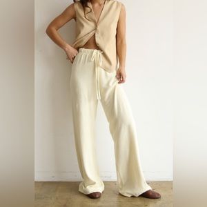 Donni brushed terry wide leg in Creme